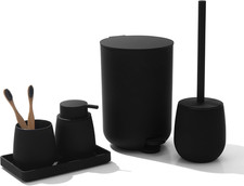 Badset Badezimmer Set Schwarz