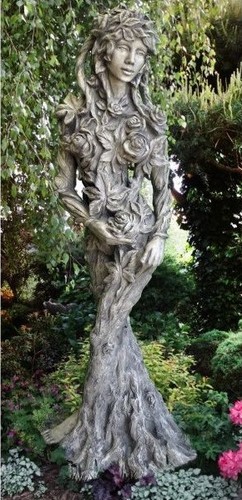 Steinfigur baumhüterin natur - steinfigur,