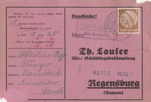 Karte mit landpoststempel - mit,