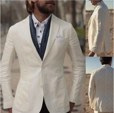 Herrenanzug Aus Weißem Leinen