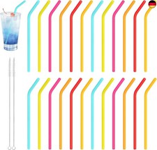 24 Stück Silikon Strohhalme