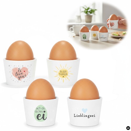 Design porzellan eierbecher - design, 4x