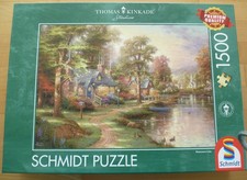Schmidt Puzzle Thomas Kinkade "Am See" 1500 Teile,einwandfreier Zustand,83x58cm