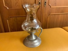 ZINN KERZENLEUCHTER  mit Glas