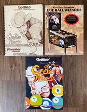 Gottlieb Cue Ball Wizard / Manual + 2 Flyer (deutsch + US) / Flipper Pinball