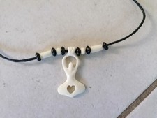 Halskette + Yoga + Meditation + schwarz / weiß + Om + Goa + Goa + BoHo