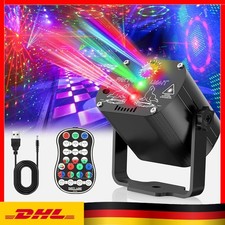 60 Muster Laser Projektor Discokugel Lichteffekt RGB LED Party Disco Bühnenlicht