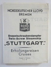 Kabinenplan des Dampfers STUTTGART des Norddeutschen Lloyds von 1938