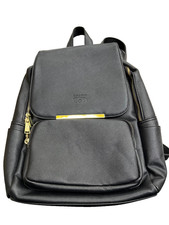 COOFIT Black Faux Leather Backpack for Women Schoolbag Casual Daypack NEU