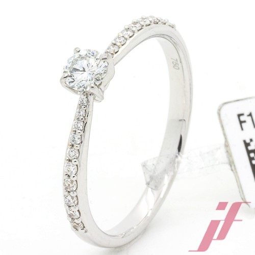 Solitärring 750 weißgold - ,