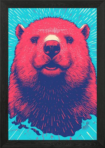 Risograph tier gerahmtes - risograph,