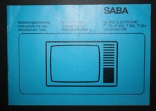 Alte Bedienungsanleitung - Fernseher:SABA - Ultra Electronic P 172, P 202, T 262