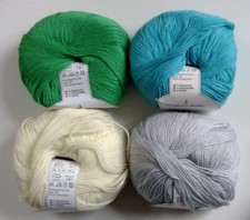 4 Knäuel Junghans Seidana 4 Farben Polyacryl Wolle Seide 200g