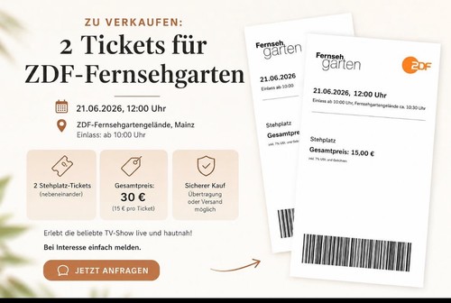 Tickets zdf fernsehgarten am - 2,