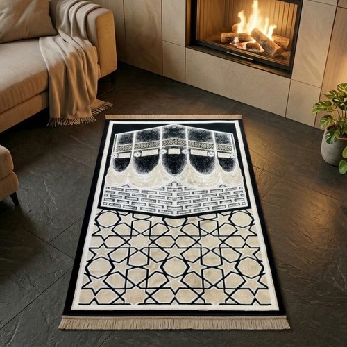 Gebetsteppich mit kaaba motiv - gebetsteppich,