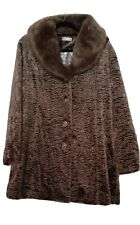JUDITH WILLIAMS FAKE Persianer Mantel Gr. 44 XL braun Webpelz Fellkragen