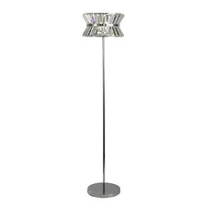 Stehleuchte Stehlampe Kristall 150 cm klein Art Déco Chrom Klar Wohnzimmer