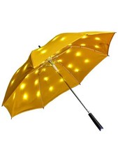 leuchtender LED Regenschirm Sternenhimmel Gelb mit eingearbeiteter Taschenlampe