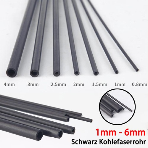 ø1mm 6mm schwarz - carbon, rohr