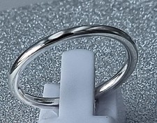 Sterling Silber 925 Ring kräftige runde Ringschiene 2 mm Silber/Silber vergoldet