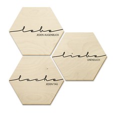 Hexagon - Holz Birke-Furnier -