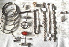 +Antik Schmuck 21 Teile 800- 925er Silber Armbänder/ Broschen/ Armreife 165 Gr.+