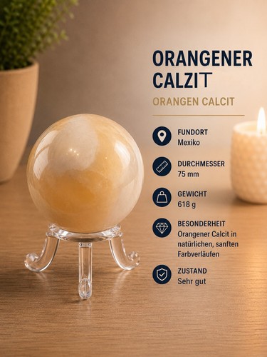 Orangencalcit kugel 618 - kugel, mm