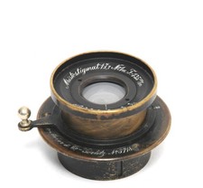 Early Hugo Meyer and Co. Goerlitz Aristostigmat 7,7/ 135mm No. 1a Brass Lens