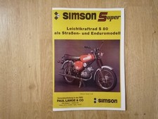 Simson S 80 Super BRD Export Prospekt Werbung Reklame IFA DDR 