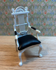 Dollhouse Miniature White Lyre