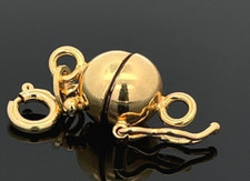 SPORTMAGNETSCHLIESSE MIT FEDERRING AUS 925/- SILBER GELBVERGOLDET SCHMUCKJAGD