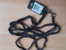 S-M, Hundeleine und Halsband, Würger, 3-fach verstellbar, Schwarz,  geflochten