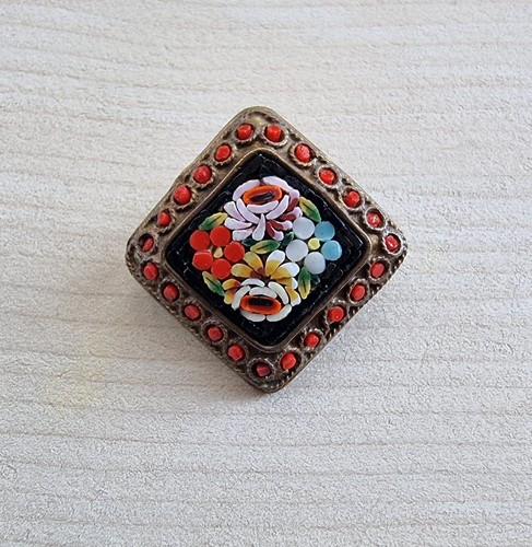 Mikromosaik brosche millefiori - mikromosaik,