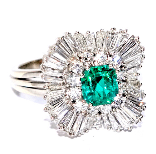 Ring gold smaragd diamant - smaragd,