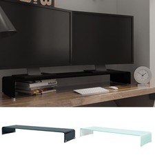 TV-Glasaufsatz Bildschirm Erhöhung Schreibtisch Glas Aufsatz Fernseh Podest Neu