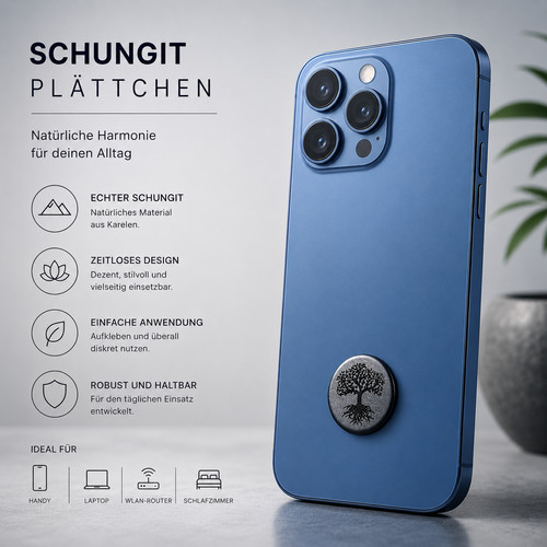Schungit handyplatte baum - schungit,
