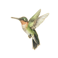 Grüner Kolibri Anstecker