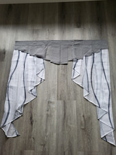 Küchengardine Weiß Grau Hongya 100cmx100cm wie NEU