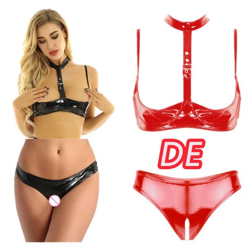 Damen lack leder oberteil - lack,