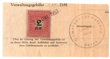 Sülze, Landkreis Celle, Gebührenmarke 2 DM der Gemeindeverwaltung Dienstsiegel