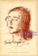 Schauspielerin Blanche Dergan XL Kunstdruck von Erich Gruner * † Leipig 20er Film -