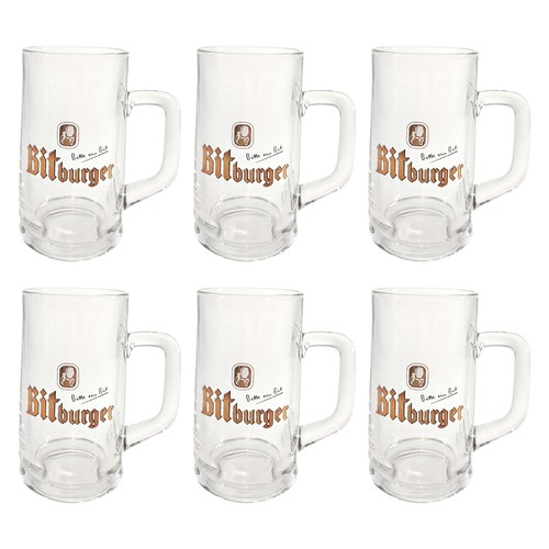 Bitburger bierkrug glas - 6x,