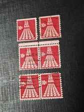 U.S .  6 Stück Briefmarken AIR MAIL  10 Cent rot