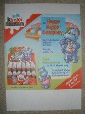 Ü-Ei Werbeblatt Happy Hippo Company 72er Thekendisplay 1994 Papier