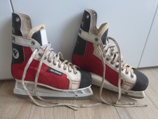 ANTIK: BALZER Eishockey-Schlittschuhe Udo Kießling, schwarz rot weiß, 1970-1980