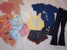 Bekleidungspaket Mädchen 10tlg Gr 122/128/134 Hose Schlafanzug Mütze Top Shorts