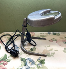 SCHIER Antik Tisch-Lupe ❤️ Lupenleuchte Mineralglas-Lupenlampe Metall 1930-1950
