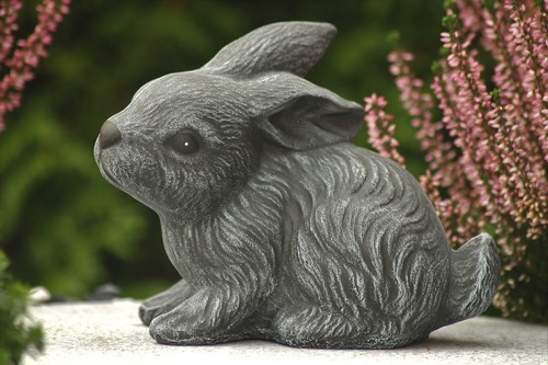 Steinfigur hase kaninchen - steinfigur,