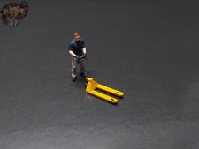 1/87 Mann mit Palettenhubwagen Geschäft Lager LKW beladung Figur H0 HO
