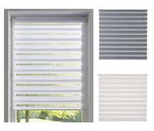 Duo Rollo Doppelrollo klemmfix ohne Bohren Seitenzugrollo weiß, beige & grau 